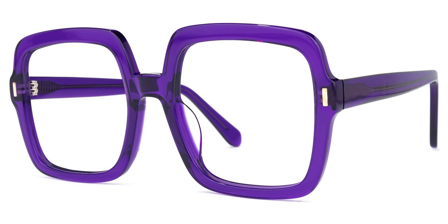 Esparza - Square Purple Eyeglasses | Vooglam Front View
