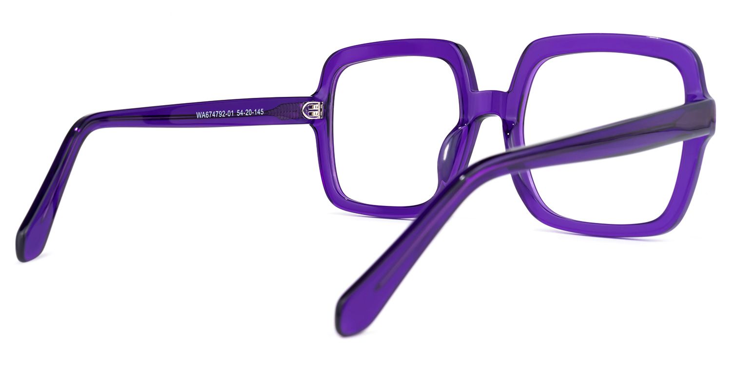 Esparza - Square Purple Eyeglasses | Vooglam Side View