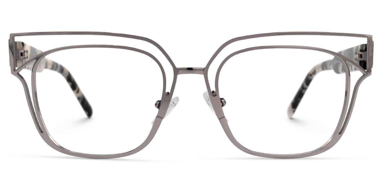 Kadie - Rectangle Grey Eyeglasses | Vooglam Angle View