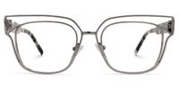 Kadie - Rectangle Grey Eyeglasses | Vooglam Angle View
