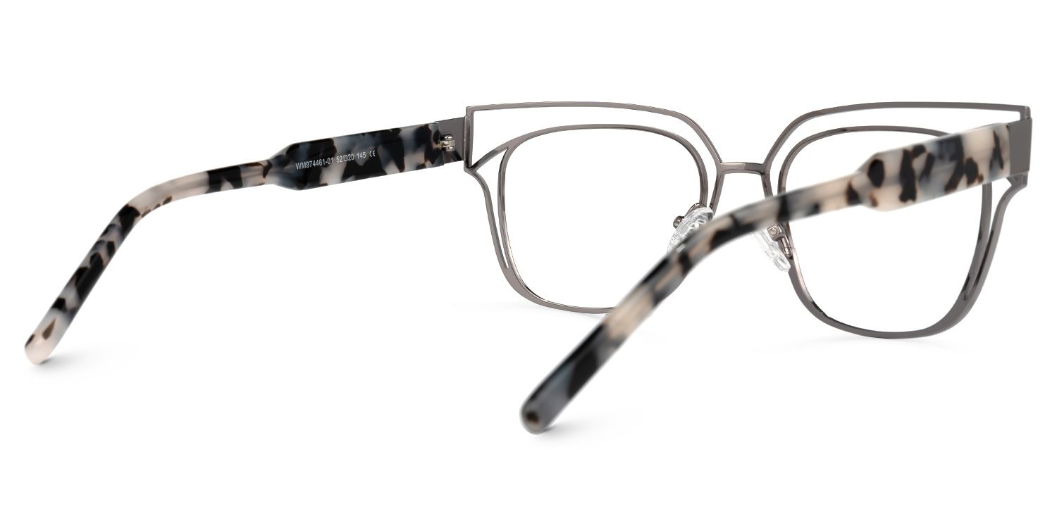 Kadie - Rectangle Grey Eyeglasses | Vooglam Side View