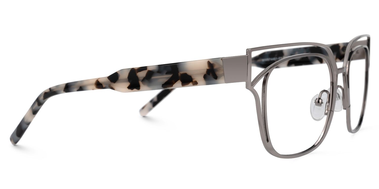 Kadie - Rectangle Grey Eyeglasses | Vooglam 4