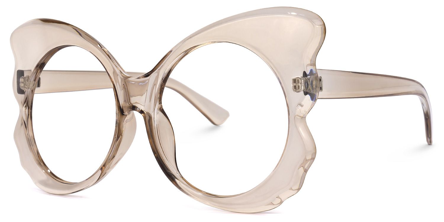 Calloway - Butterfly Brown Eyeglasses | Vooglam Front View
