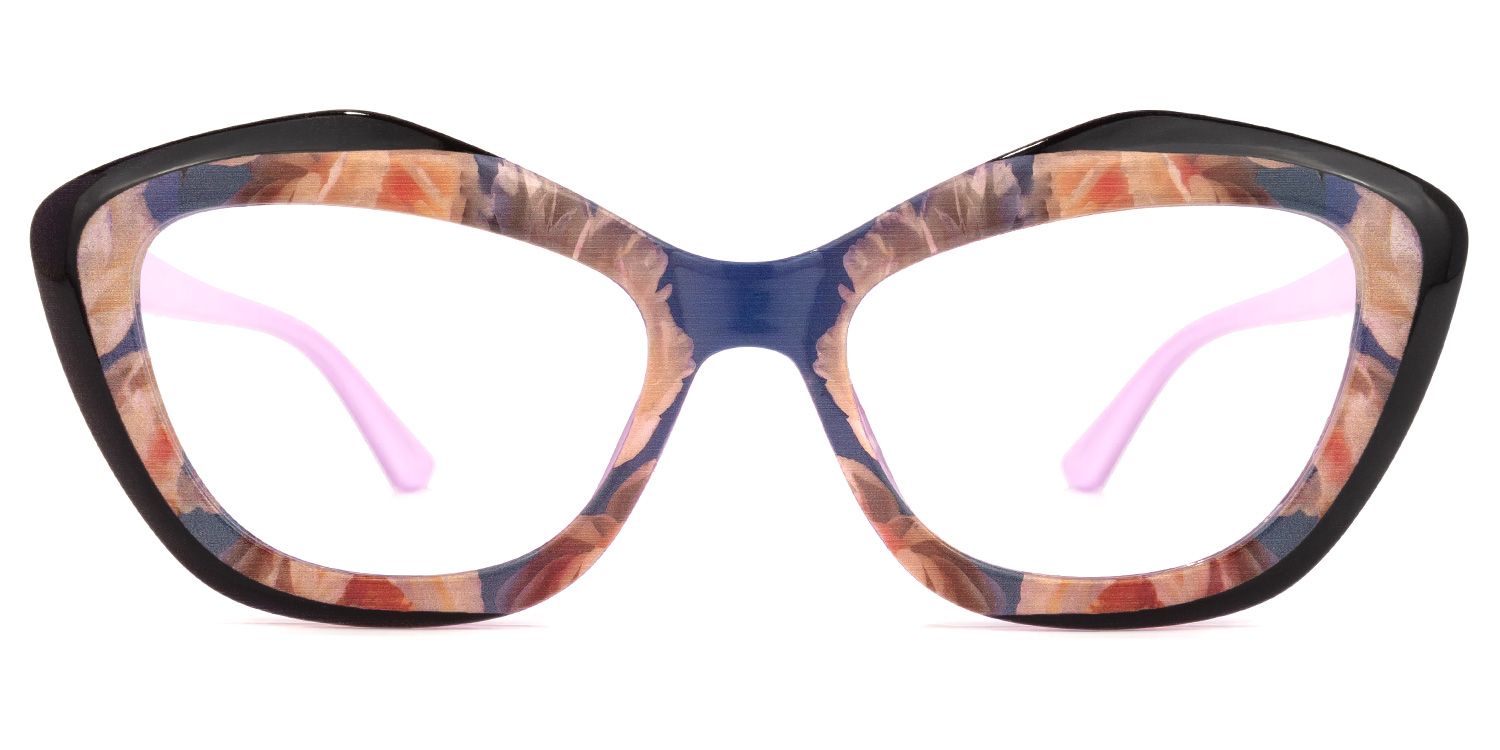 Hoyos - Geometric Floral Eyeglasses | Vooglam Angle View