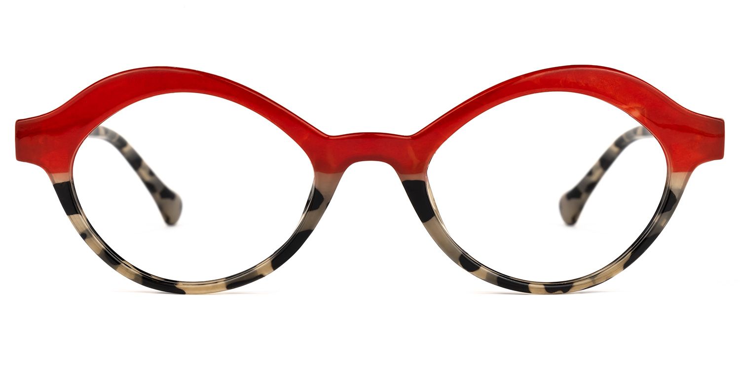 Oval Tortoise Eyeglasses | Vooglam.com Angle View