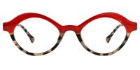 Oval Tortoise Eyeglasses | Vooglam.com Angle View