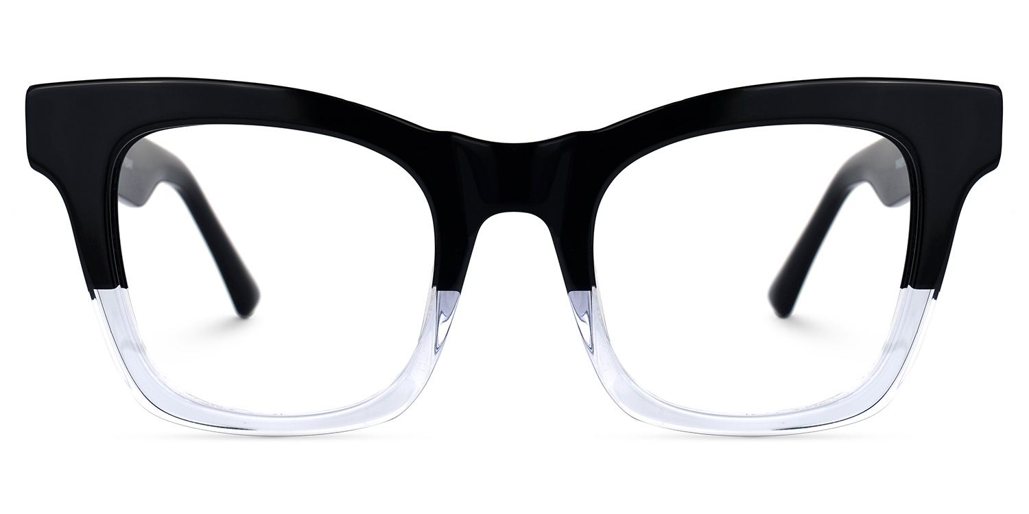 Stevens - Rectangle Two-tone Eyeglasses | Vooglam Angle View