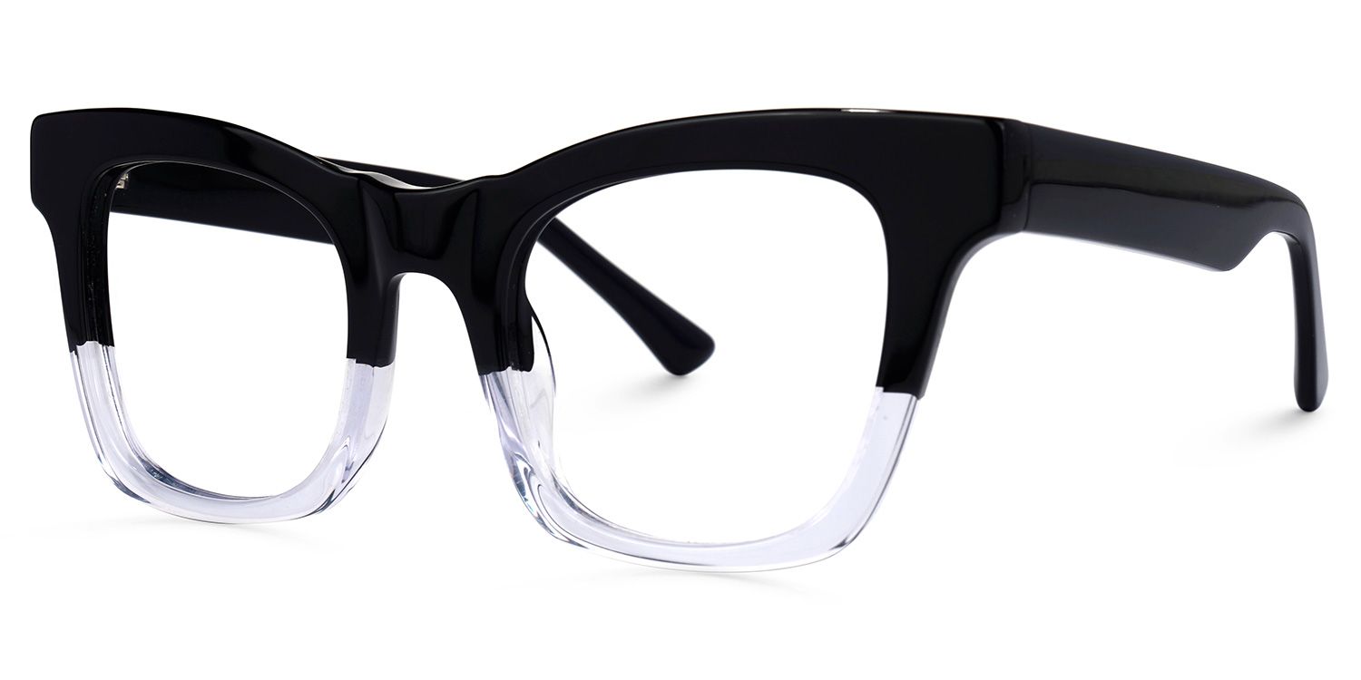 Stevens - Rectangle Two-tone Eyeglasses | Vooglam Front View