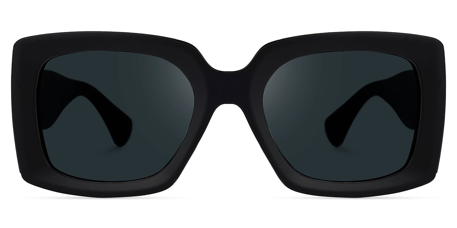Rectangle Black Sunglasses | Vooglam.com Angle View