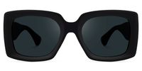 Rectangle Black Sunglasses | Vooglam.com Angle View