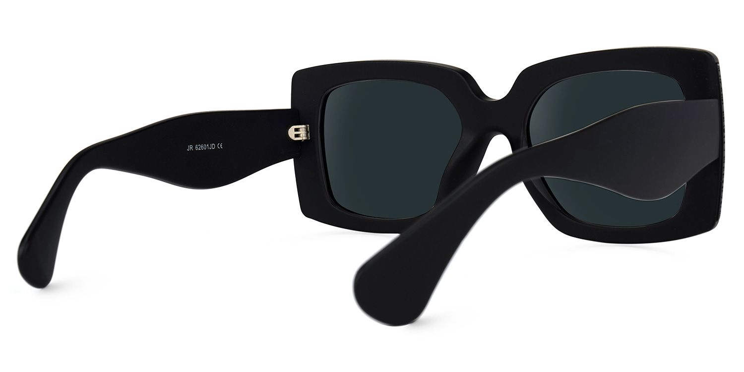 Rectangle Black Sunglasses | Vooglam.com Side View