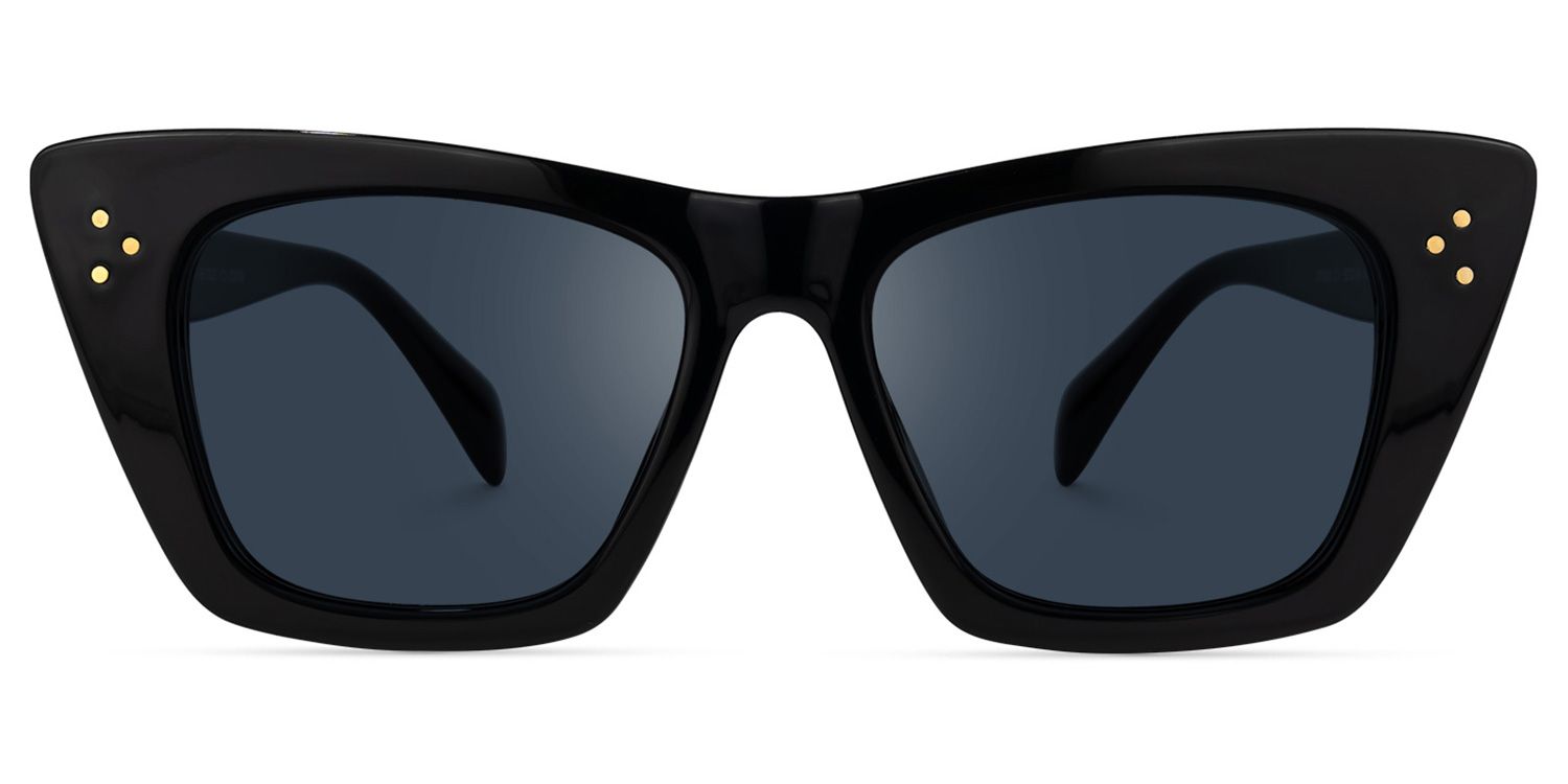 Rectangle Black Sunglasses | Vooglam.com Angle View