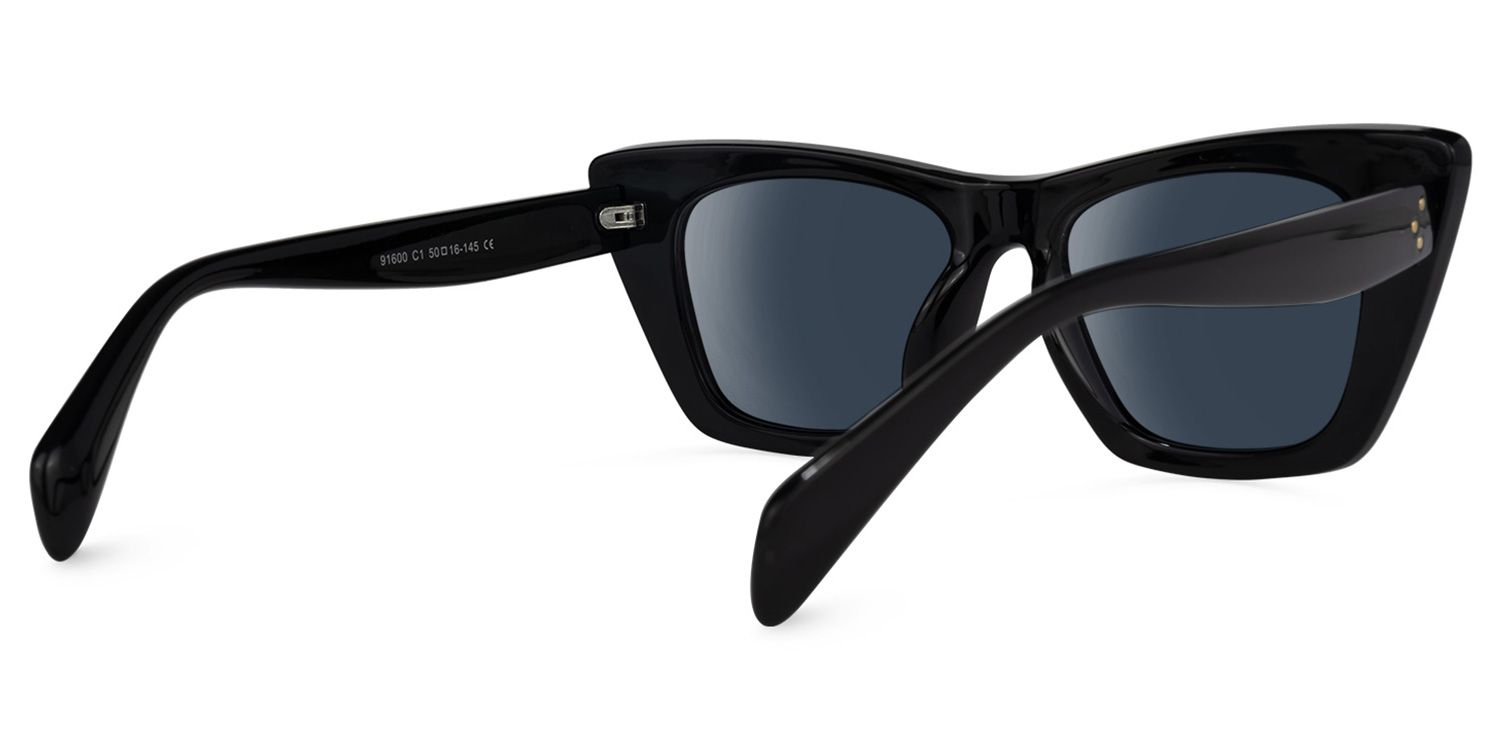 Rectangle Black Sunglasses | Vooglam.com Side View