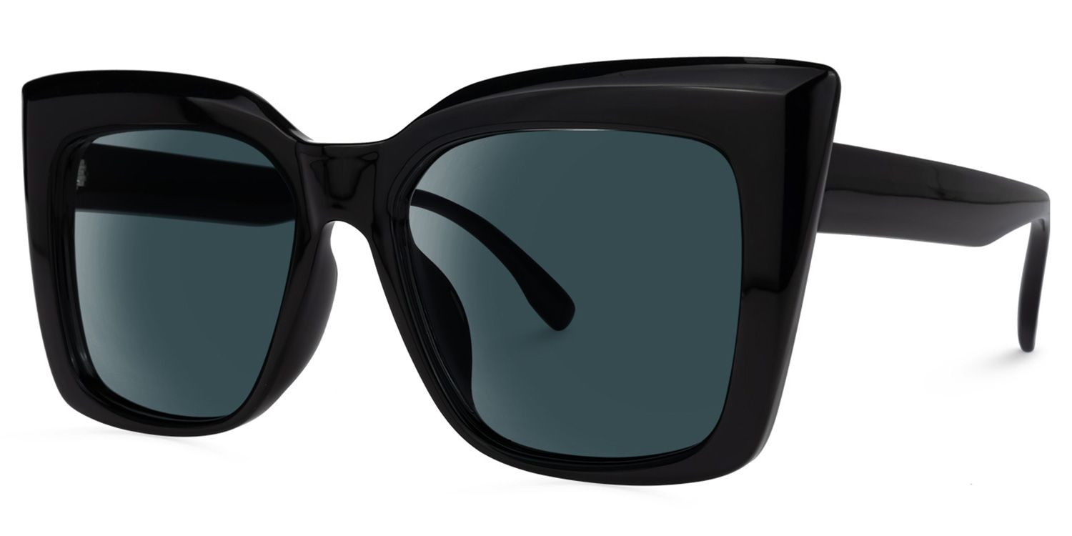 Square Black Sunglasses | Vooglam Front View