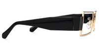 Anitta - Gold Rim Rectangular Glasses Bold Temples | Vooglam