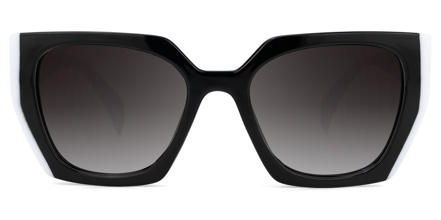 Square White Sunglasses | Vooglam Angle View