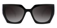 Square White Sunglasses | Vooglam Angle View