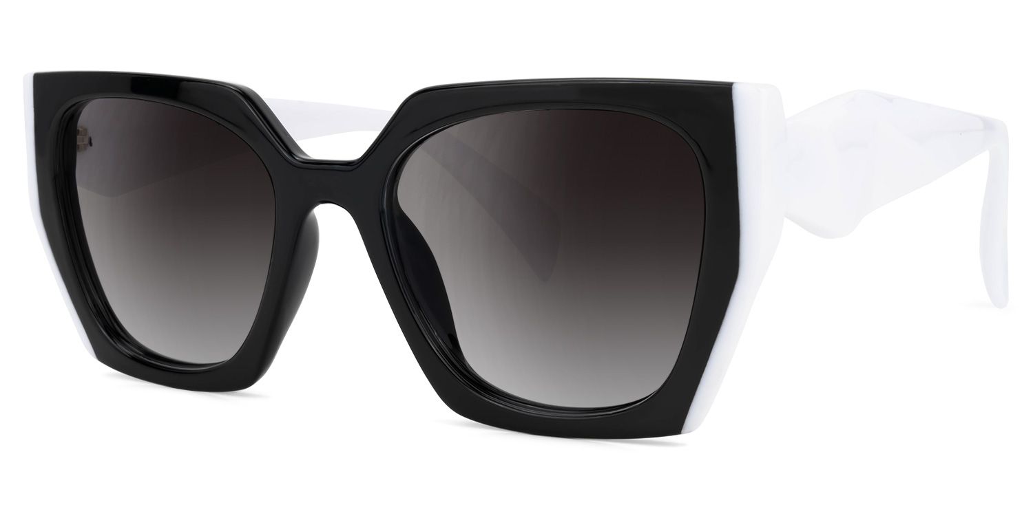 Square White Sunglasses | Vooglam Front View
