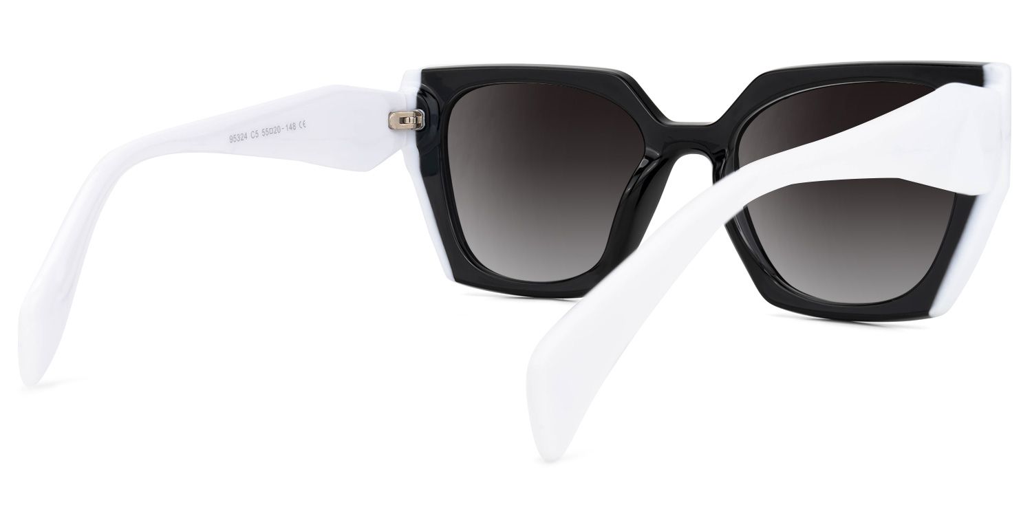 Square White Sunglasses | Vooglam Side View
