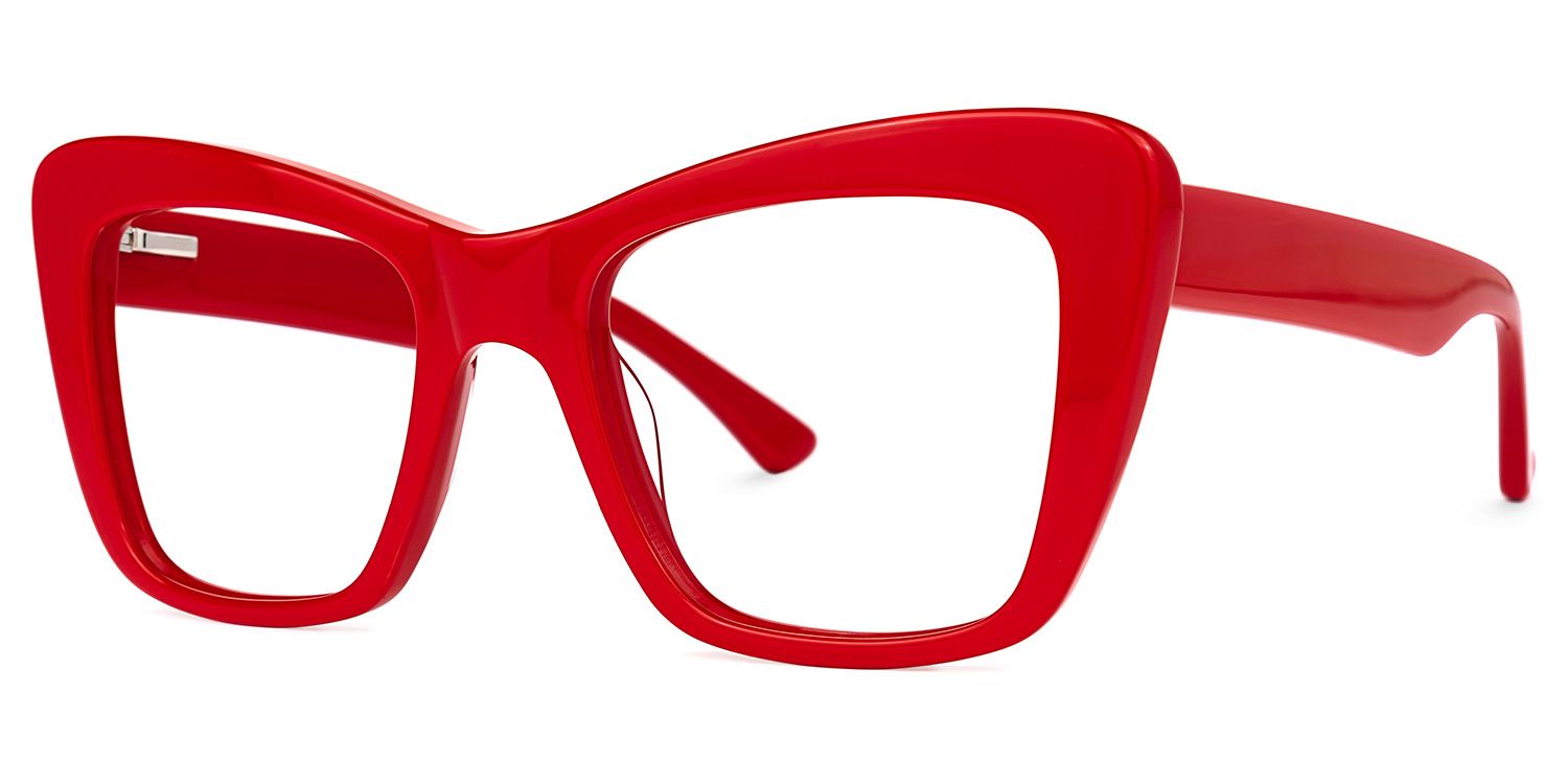 Dewanna - Rectangle Red Eyeglasses | Vooglam Front View