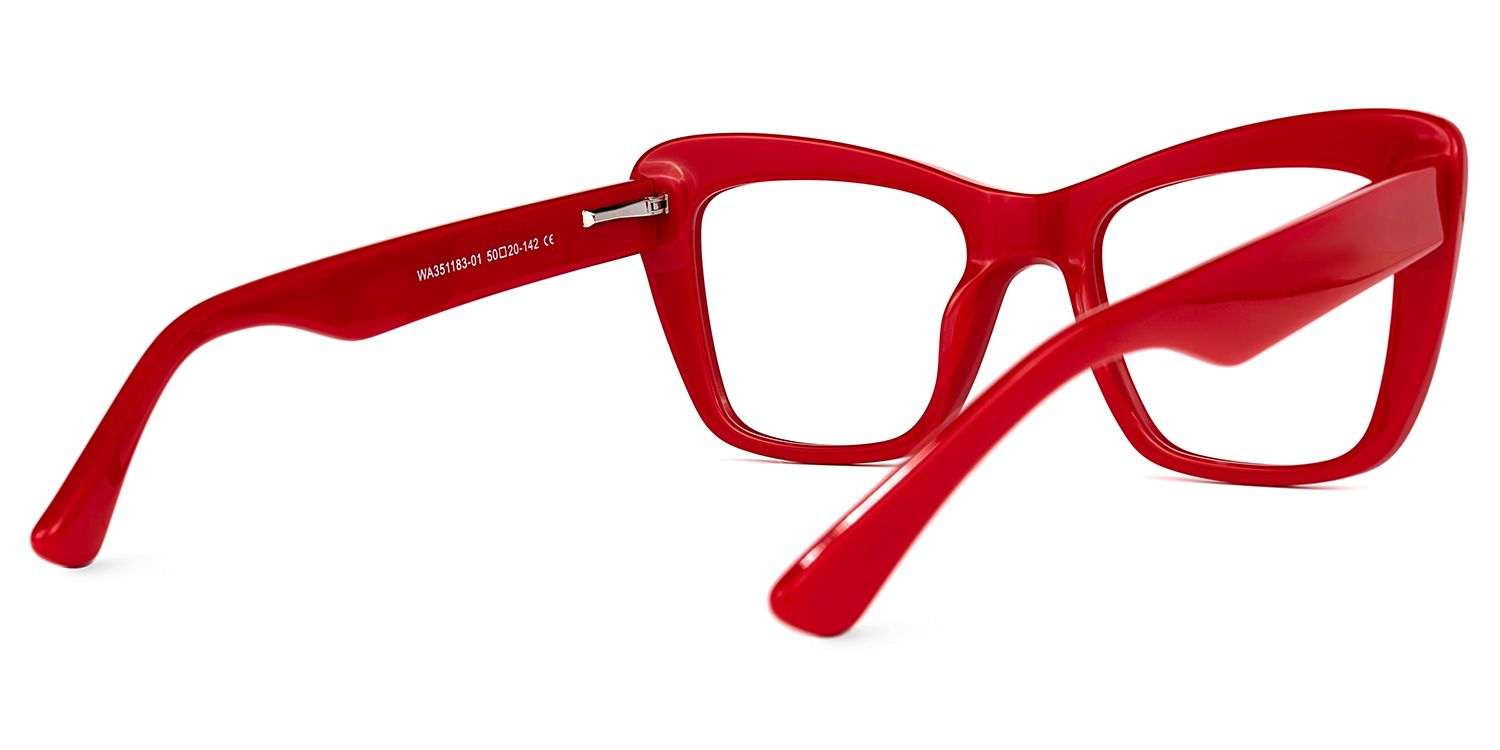 Dewanna - Rectangle Red Eyeglasses | Vooglam Side View