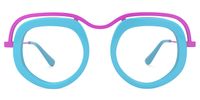 Geometric Blue Eyeglasses | Vooglam Angle View