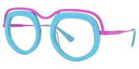 Geometric Blue Eyeglasses | Vooglam Front View