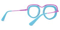 Geometric Blue Eyeglasses | Vooglam Side View