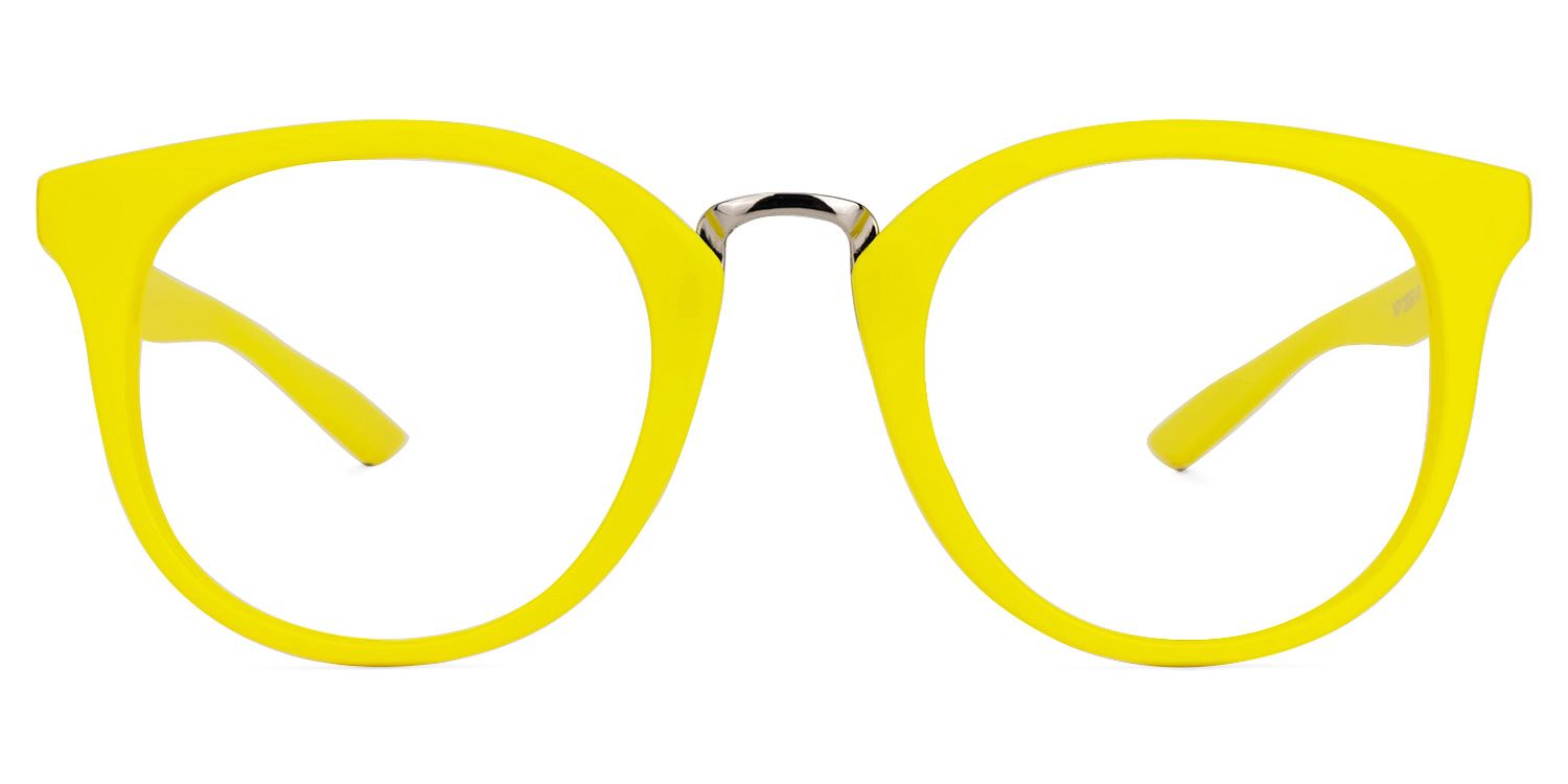 Round Yellow Eyeglasses | Vooglam.com Angle View