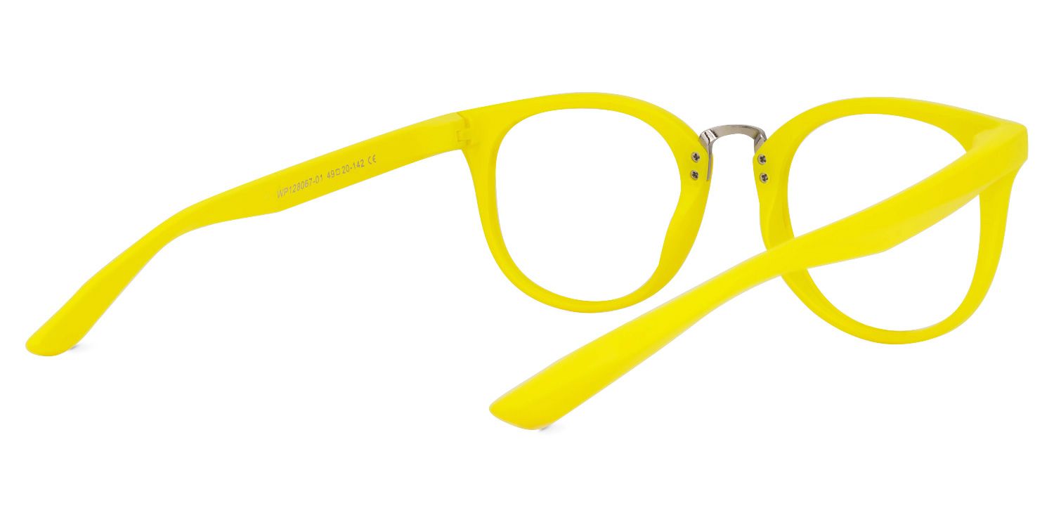 Round Yellow Eyeglasses | Vooglam.com Side View