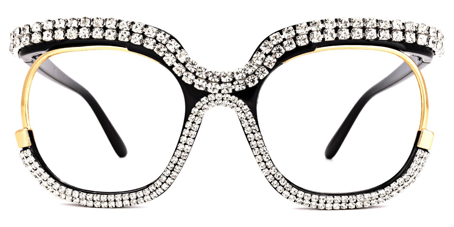 Mancha - Embellished Bling Prescription Glasses | Vooglam Angle View