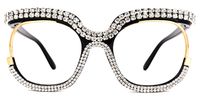 Mancha - Embellished Bling Prescription Glasses | Vooglam Angle View
