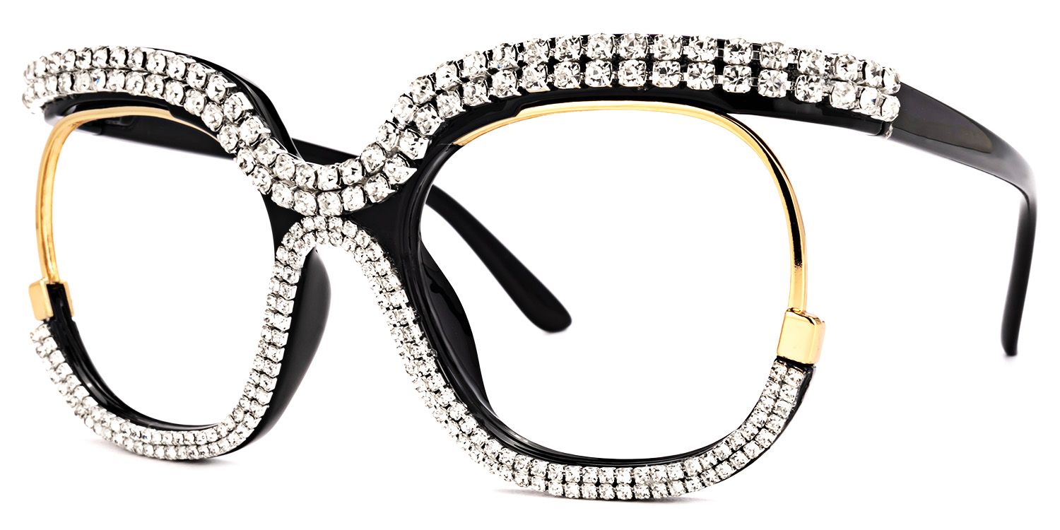 Mancha - Embellished Bling Prescription Glasses | Vooglam Front View