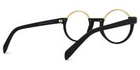 Latina - Retro Round Black & Gold Glasses | Vooglam Side View