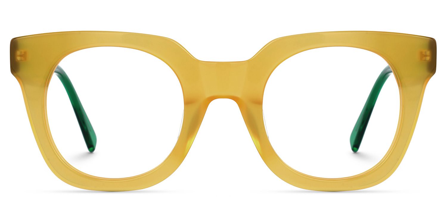 Howard - Square Yellow Eyeglasses product detail 2