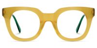 Square Yellow Eyeglasses | Vooglam.com Angle View