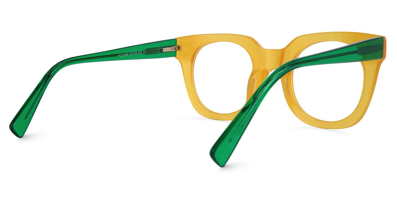 Howard - Square Yellow Eyeglasses product detail 3