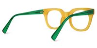 Square Yellow Eyeglasses | Vooglam.com Side View