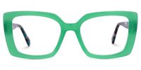 Rectangle Green Eyeglasses | Vooglam.com Angle View