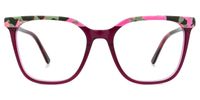 Square Floral Eyeglasses | Vooglam.com Angle View