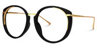 Round Black Eyeglasses | Vooglam.com Front View