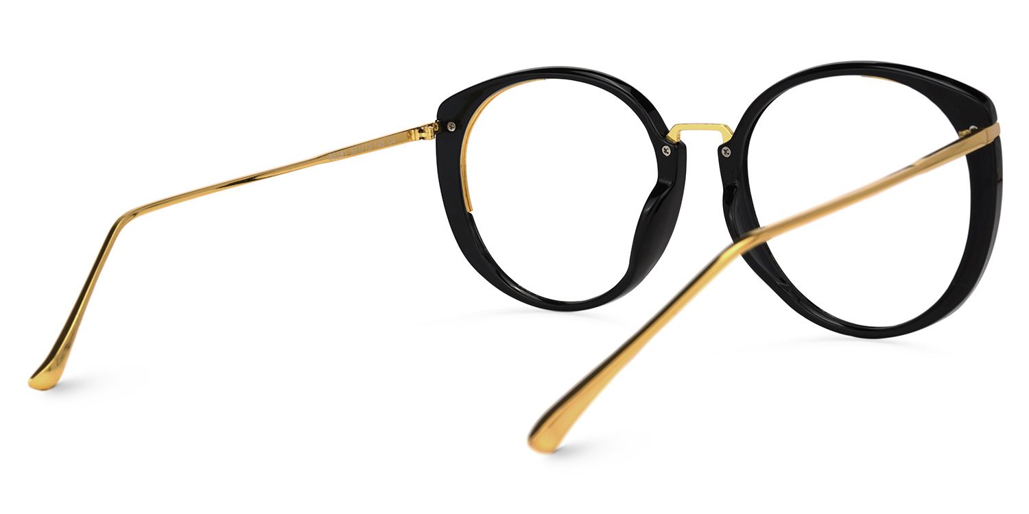 Round Black Eyeglasses | Vooglam.com Side View