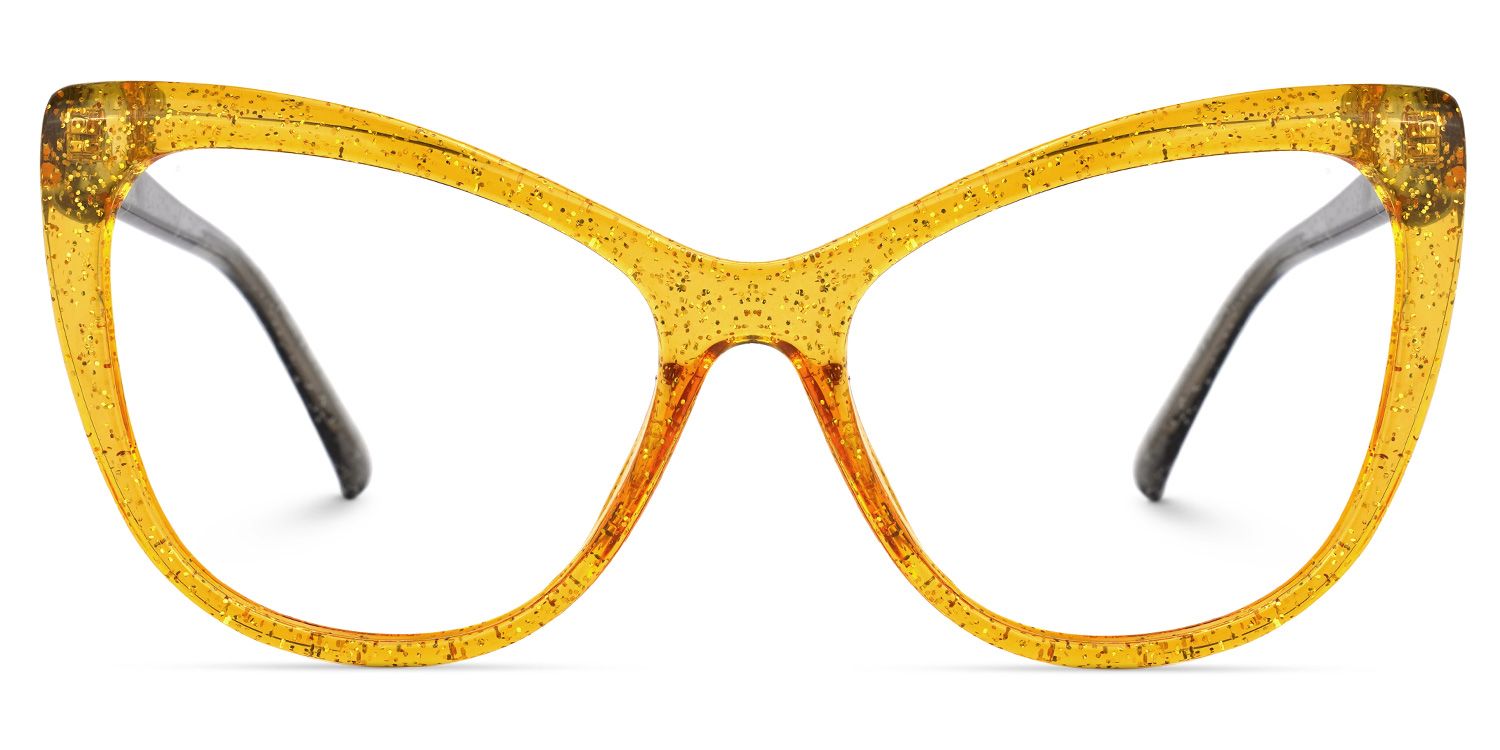 Austin - Cat Eye Yellow Eyeglasses | Vooglam Angle View