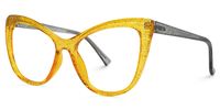 Austin - Cat Eye Yellow Eyeglasses | Vooglam Front View