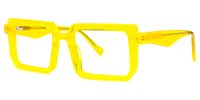Cassiel - Rectangle Yellow Eyeglasses | Vooglam Front View