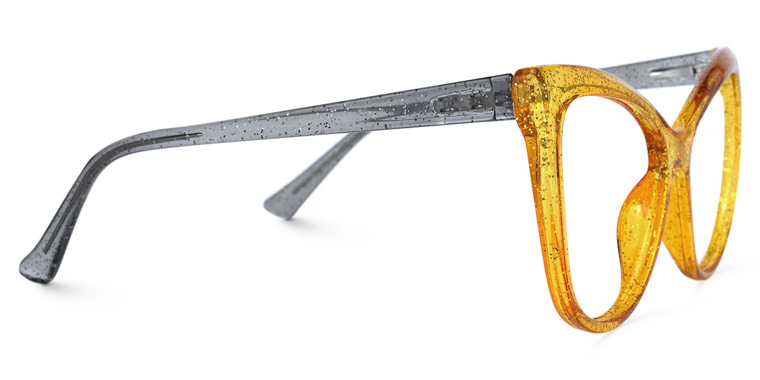 Austin - Cat Eye Yellow Eyeglasses | Vooglam 4