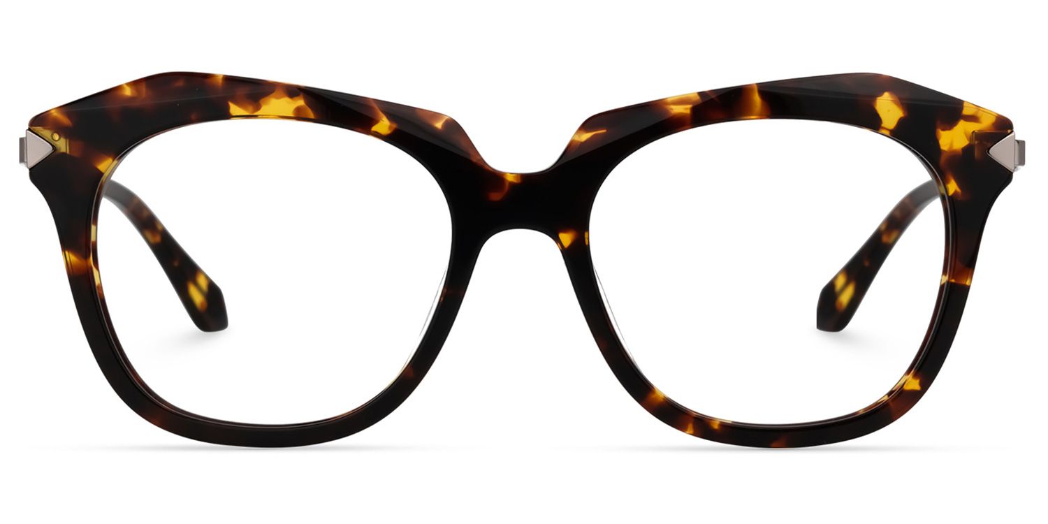 Geometric Tortoise Eyeglasses | Vooglam.com Angle View