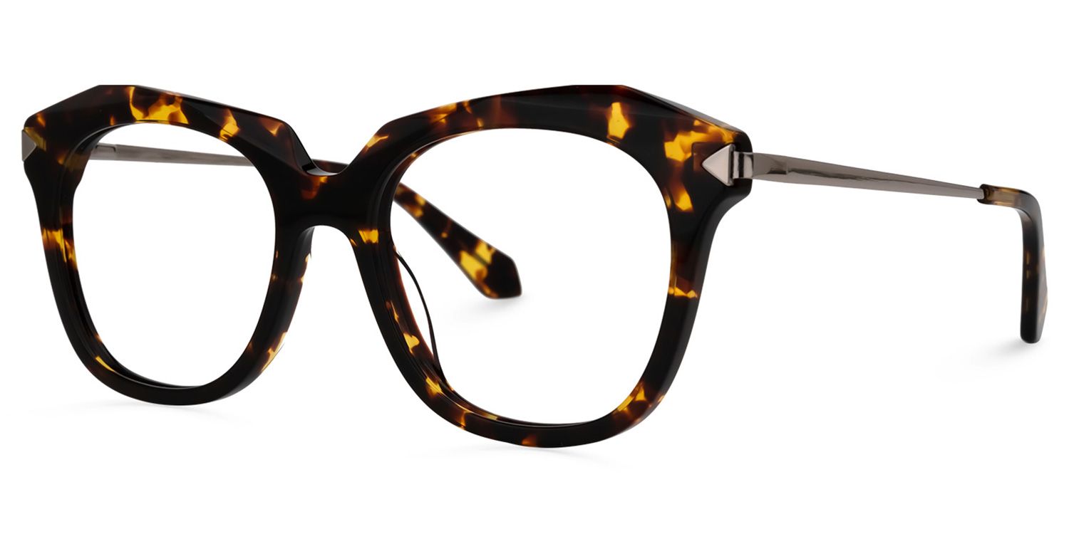 Geometric Tortoise Eyeglasses | Vooglam.com Front View
