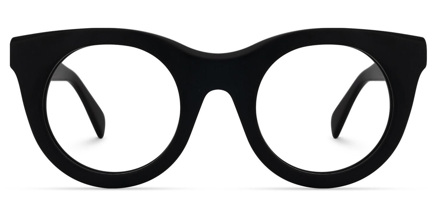 Janea - Round Black Eyeglasses | Vooglam Angle View