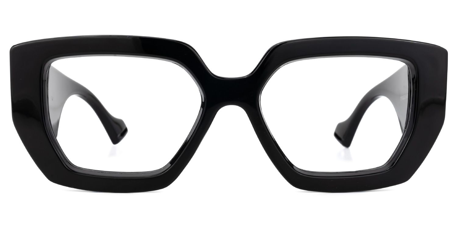 Santiz - Rectangle Black Eyeglasses | Vooglam Angle View